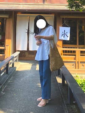 「BASE（ベース）のアイテム（バッグ）」を使った、miさん（レディース・154cm）の夏コーディネート