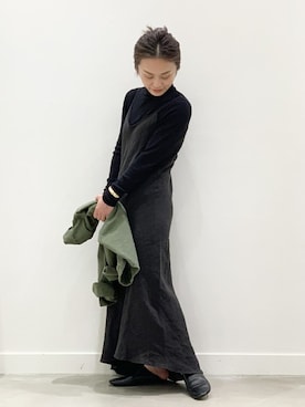 「AP STUDIO（エーピーストゥディオ）のアイテム（ワンピース/ドレス）」を使った、staff Kさん（レディース・158cm）の冬コーディネート