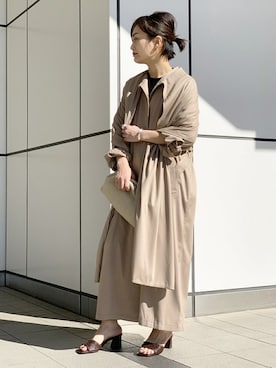 「AP STUDIO（エーピーストゥディオ）のアイテム（その他アウター）」を使った、staff Kさん（レディース・158cm）の春コーディネート