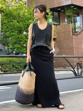 「AP STUDIO（エーピーストゥディオ）のアイテム（スカート）」を使った、staff Kさん（レディース・158cm）の春コーディネート