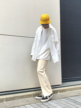 「wonderland（ワンダーランド）のアイテム（帽子）」を使った、TAKESHIさん（メンズ・178cm）の夏コーディネート