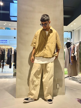 「JOINT WORKS（ジョイントワークス）のアイテム（シャツ/ブラウス）」を使った、TAKESHIさん（メンズ・178cm）の夏コーディネート