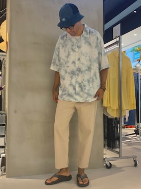 「JOINT WORKS（ジョイントワークス）のアイテム（シャツ/ブラウス）」を使った、TAKESHIさん（メンズ・178cm）の夏コーディネート