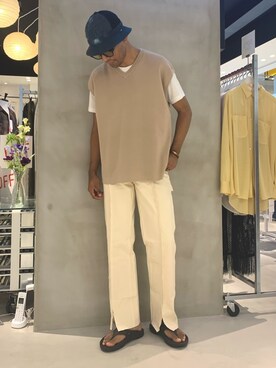 「JOINT WORKS（ジョイントワークス）のアイテム（トップス）」を使った、TAKESHIさん（メンズ・178cm）の夏コーディネート