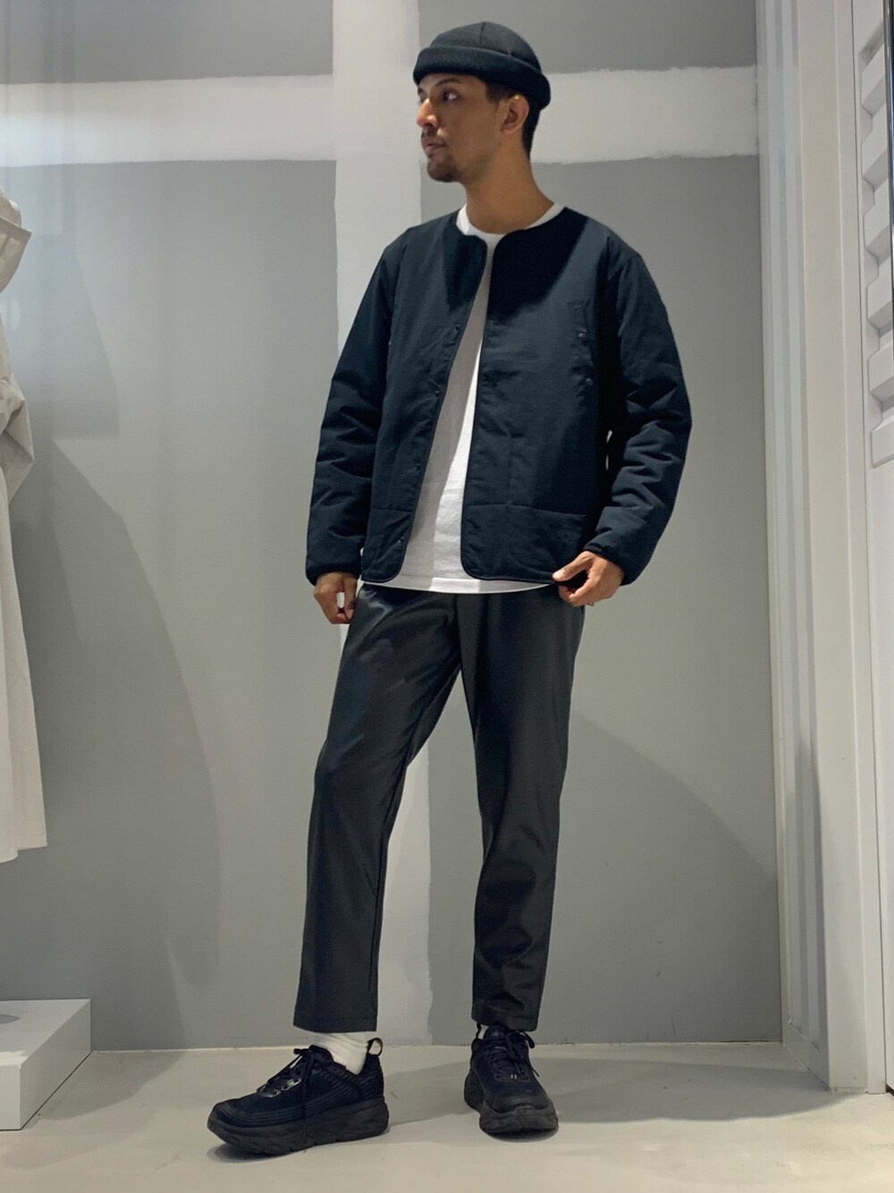 「秋のコーデ、冬コーデ、AW、セレクトショップ、jointworks、大人カジュアル、カジュアル、レザーパンツ、DESCENTE、baycrews」｜「JOINT WORKSのアイテム（その他、その他）」を使った、TAKESHIさん（メンズ・178cm）の秋コーディネートの1枚目の写真