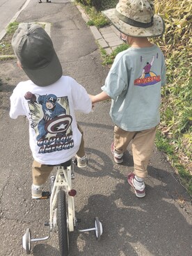 「MARVEL（マーベル）のアイテム（トップス）」を使った、h39さん（キッズ・120cm）の春コーディネート