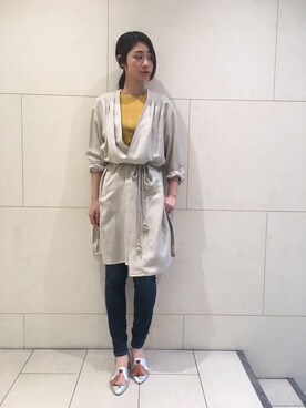 「MAISON DE REEFUR（メゾンドリーファー）のアイテム（その他アウター）」を使った、AIRI KAWASAKIさん（レディース・166cm）の春コーディネート