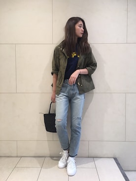 「MAISON DE REEFUR」｜「アイテム（ジャケット/アウター）」を使った、AIRI KAWASAKIさん（レディース・166cm）の春コーディネート