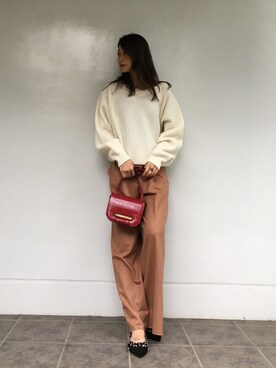 「Charlotte Olympia（シャーロットオリンピア）のアイテム（バレエシューズ）」を使った、AIRI KAWASAKIさん（レディース・166cm）の秋コーディネート