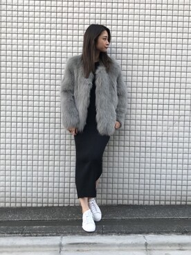 「adidas Originals（アディダスオリジナルス）のadidas Originals for MAISON DE REEFUR "キャンパス メゾン" Women's（スニーカー、ホワイト系）」を使った、AIRI KAWASAKIさん（レディース・166cm）の冬コーディネート