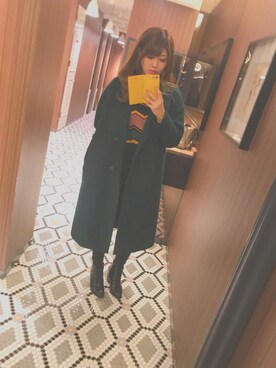 「COMME CA DU MODE（コムサデモード）のアイテム（チェスターコート）」を使った、a m. 【 あ む 】さん（レディース・162cm）の冬コーディネート