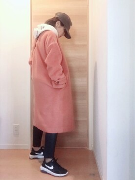 「カラーコート」｜「アイテム（帽子）」を使った、瑞泉さん（レディース・157cm）の冬コーディネート