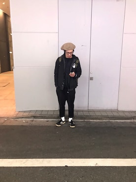 「ink（インク）のアイテム（ライダースジャケット）」を使った、usubaneさん（メンズ・178cm）の春コーディネート