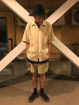 「sunsea」｜「アイテム（帽子）」を使った、usubaneさん（メンズ・178cm）の夏コーディネート