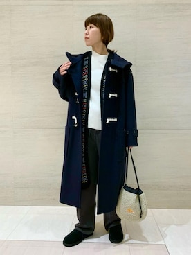 「アイテム（ダッフルコート）」を使った、水谷　莉沙さん（レディース・162cm）の秋コーディネート
