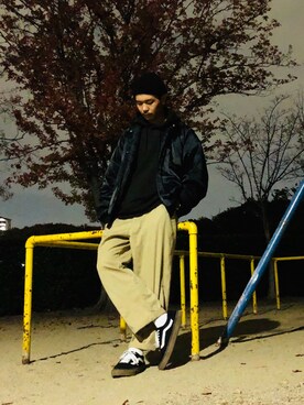 「いいね返し」｜「アイテム（スタジャン）」を使った、taishiさん（メンズ・180cm）の冬コーディネート