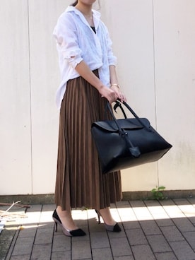 「アイテム（アナログ腕時計、ピンク系）」を使った、m i n a m iさん（レディース・149cm）の秋コーディネート