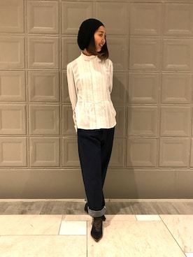 「HAVERSACK」｜「アイテム（パンツ）」を使った、sawaaaさん（レディース・157cm）の春コーディネート