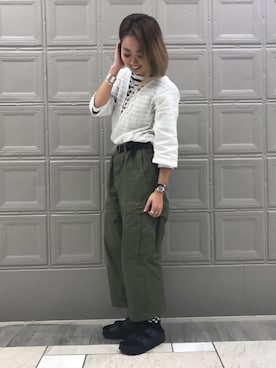 「HAVERSACK」｜「アイテム（パンツ）」を使った、sawaaaさん（レディース・157cm）の夏コーディネート