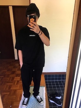 「Lui's（ルイス）のアイテム（ニットキャップ/ビーニー）」を使った、tommyさん（メンズ・167cm）の秋コーディネート