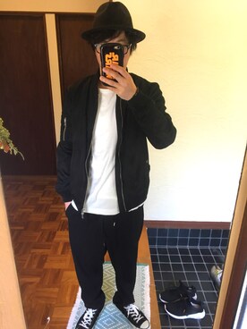 「Lui's（ルイス）のアイテム（MA-1）」を使った、tommyさん（メンズ・167cm）の秋コーディネート