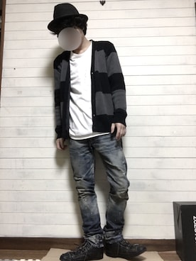 「PLEIN（プレーン）のアイテム」を使った、tommyさん（メンズ・167cm）の秋コーディネート