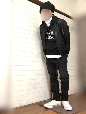 「YEVS（イーブス）のアイテム（パンツ）」を使った、tommyさん（メンズ・167cm）の冬コーディネート