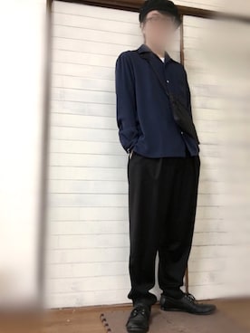 「ベレー帽推奨委員会」｜「アイテム（スラックス）」を使った、tommyさん（メンズ・167cm）の春コーディネート