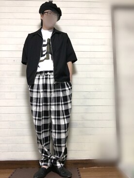 「Lui's（ルイス）のアイテム（スリッポン）」を使った、tommyさん（メンズ・167cm）の春コーディネート