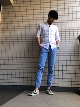 「NANO universe（ナノユニバース）のアイテム（スリッポン）」を使った、きょん。さん（レディース・149cm）の春コーディネート