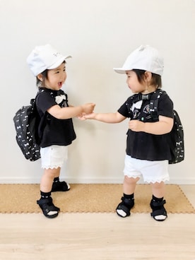 「BeBe（ベベ）のアイテム（バッグ）」を使った、A★R さん（キッズ・80cm）の夏コーディネート
