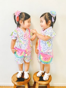 「BREEZE（ブリーズ）のアイテム（浴衣）」を使った、A★R さん（キッズ・80cm）の夏コーディネート