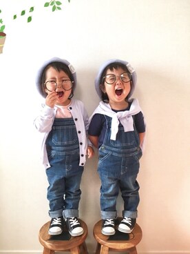 「プロデューサー巻き」｜「アイテム（オールインワン・サロペット）」を使った、A★R さん（キッズ・80cm）の秋コーディネート