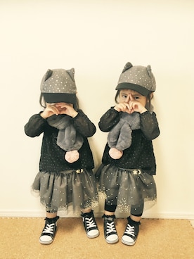 「next（next）のアイテム（キャップ）」を使った、A★R さん（キッズ・80cm）の秋コーディネート