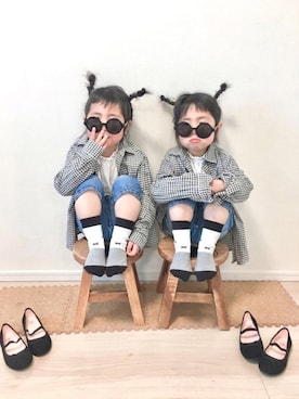 「動物モチーフ」｜「アイテム（バレエシューズ）」を使った、A★R さん（キッズ・100cm）の春コーディネート