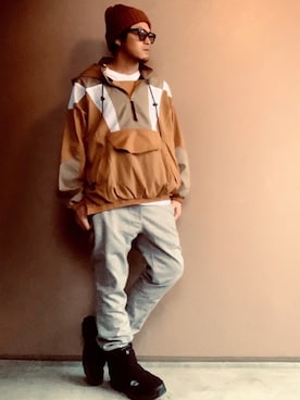 「BEAUTY&YOUTH UNITED ARROWS（ビューティーアンドユースユナイテッドアローズ）のアイテム（ナイロンジャケット）」を使った、kami.さん（メンズ・172cm）の冬コーディネート