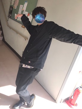 「Dickies（ディッキーズ）のアイテム（ナイロンジャケット）」を使った、Hattyさん（メンズ・178cm）の冬コーディネート