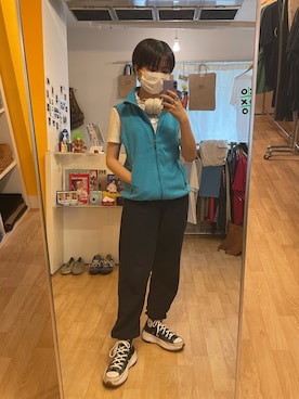 「courreges」｜星野りよんさん（レディース・152cm）の夏コーディネート