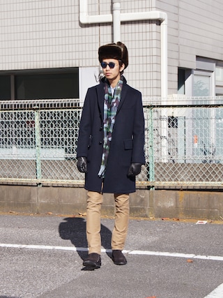 JUNYA WATANABE MANのチェスターコートを使ったメンズ人気ファッション