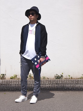 「N.HOOLYWOOD」｜「アイテム（ブルゾン）」を使った、UNDERPASSさん（メンズ・172cm）の春コーディネート