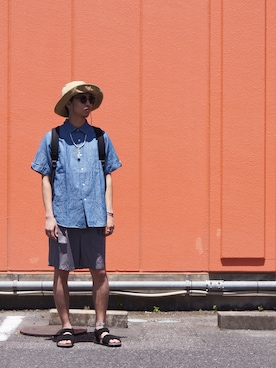 「VISVIM（ビズビム）のアイテム」を使った、UNDERPASSさん（メンズ・172cm）の夏コーディネート