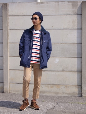 「JUNYA WATANABE MAN（ジュンヤワタナベマン）のアイテム（ブルゾン）」を使った、UNDERPASSさん（メンズ・172cm）の春コーディネート