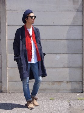 「VISVIM（ビズビム）のアイテム」を使った、UNDERPASSさん（メンズ・172cm）の春コーディネート
