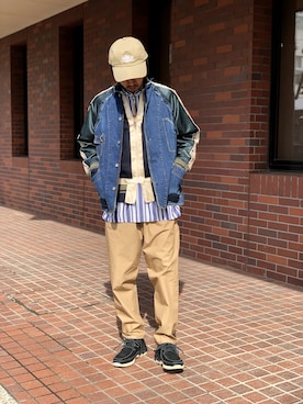 「アイテム（カバーオール）」を使った、UNDERPASSさん（メンズ・172cm・20代）の冬コーディネート