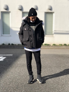 「アイテム（ダウンジャケット/コート）」を使った、UNDERPASSさん（メンズ・173cm）の冬コーディネート