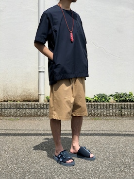 「Graphpaper（グラフペーパー）のアイテム」を使った、UNDERPASSさん（メンズ・172cm）の夏コーディネート