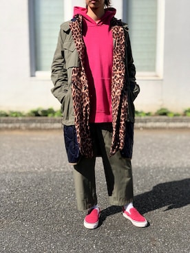 「アイテム（ミリタリージャケット）」を使った、UNDERPASSさん（メンズ・172cm）の秋コーディネート