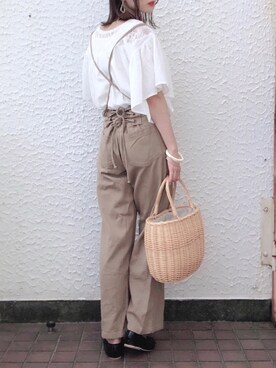 「Lattice（Lattice）のアイテム（バッグ）」を使った、kaoruさん（レディース・158cm）の夏コーディネート