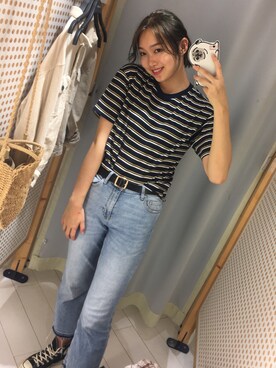 「PULL&BEAR（プルアンドベア）のアイテム（バッグ）」を使った、害怕青蛙さん（レディース・174cm）の秋コーディネート