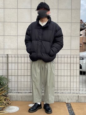 「LILL（リル）のアイテム（ダウンジャケット/コート）」を使った、快さん（メンズ・176cm）の冬コーディネート